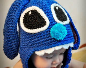 Stitch Mouse Hat, Lilo, Halloween Costume, Baby to Adult Sizes, Photo Prop, Cartoon Characters, Baby Shower, Disney Hat, Cartoon, Mouse Hat
