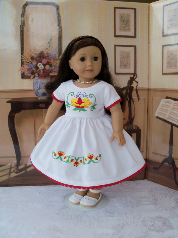 SUMMER SALE! Embroidered Dress/ Doll Clothes for American Girl® Maryellen, Kit, Melody or Other 18" Doll