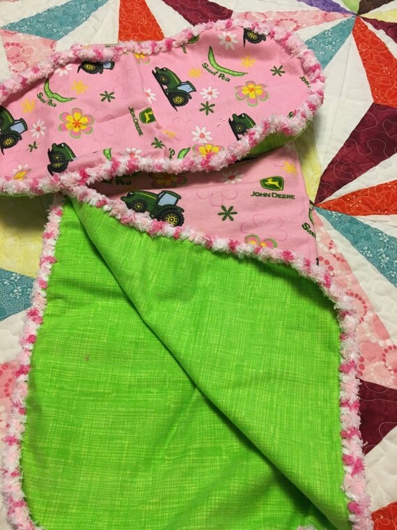Items similar to Pink John Deer baby blanket on Etsy