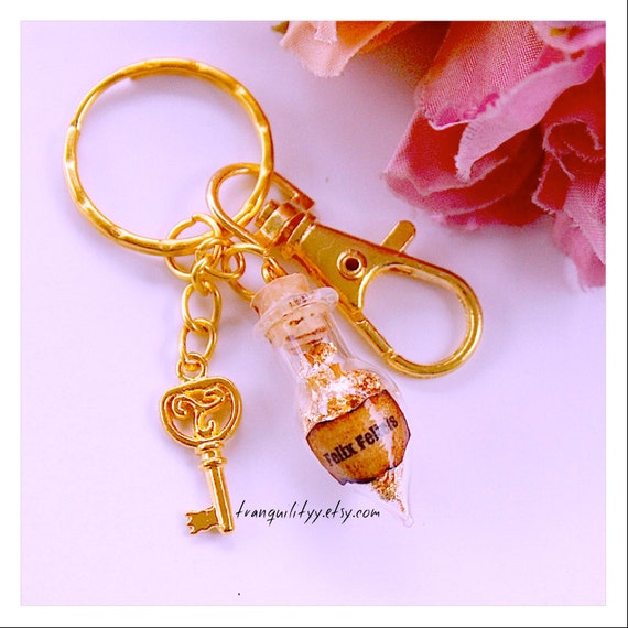 Felix Felicis Keychain / Necklace Gold Chain Potions