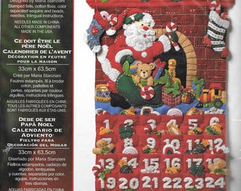 Bucilla "MUST BE SANTA" Felt Embroidery Advent Calendar Kit 86312