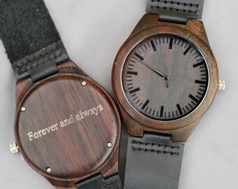 Wooden Watch Wood Watch,Personalized Engraved Men's Wood Wooden Watch,Groomsmen Gifts, Wedding Gifts, Anniversary Gifts, Father's Day Gifts