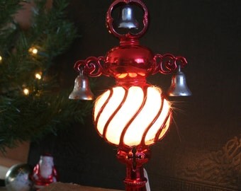 Vintage red lighted Bradford Christmas tree topper Carillon Spire