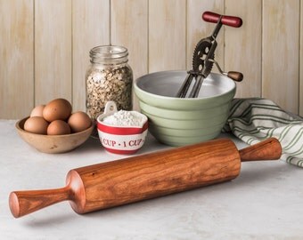 Old Fashioned Rolling Pin, Wooden Rolling Pin, One piece Rolling Pin - Food Prep, Large Rolling Pin