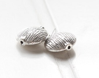 4 Pieces / Puff Coin / Oxidized Silver / Base Metal / Puff Spacer (Y8193//C616)