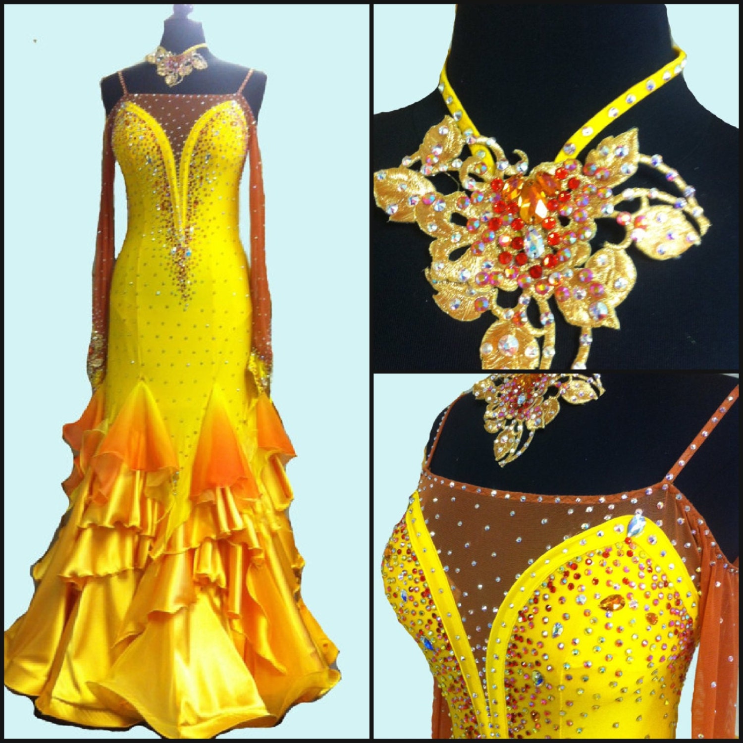 Yellow Ballroom Dance Dress Ballroom Dance Dresses