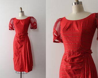 RARE vintage 1950s dress // 50s Filipino gown