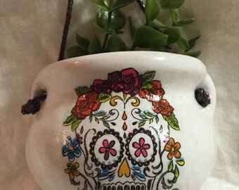 Wall planter pot wall air plant Decorated terracotta wall planter