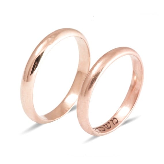 Items similar to Rose  gold  wedding  rings  sets for him  and 