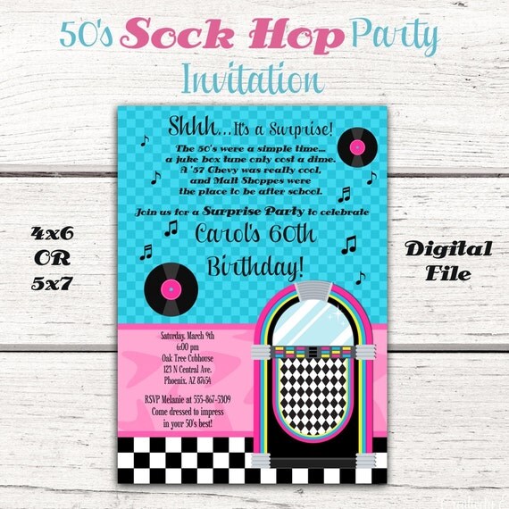 Sock Hop Invitation 9