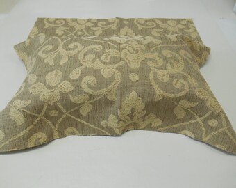 Robert Allen- Lisbon Damask-Ecru- Upholstery Fabric- pc 25 1/2" w x 25 1/2"Long