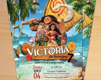 Moana Birthday Party, Princess Moana Invitation, Disney Moana birthday Invitation, Moana Birthday, Moana - Personalized