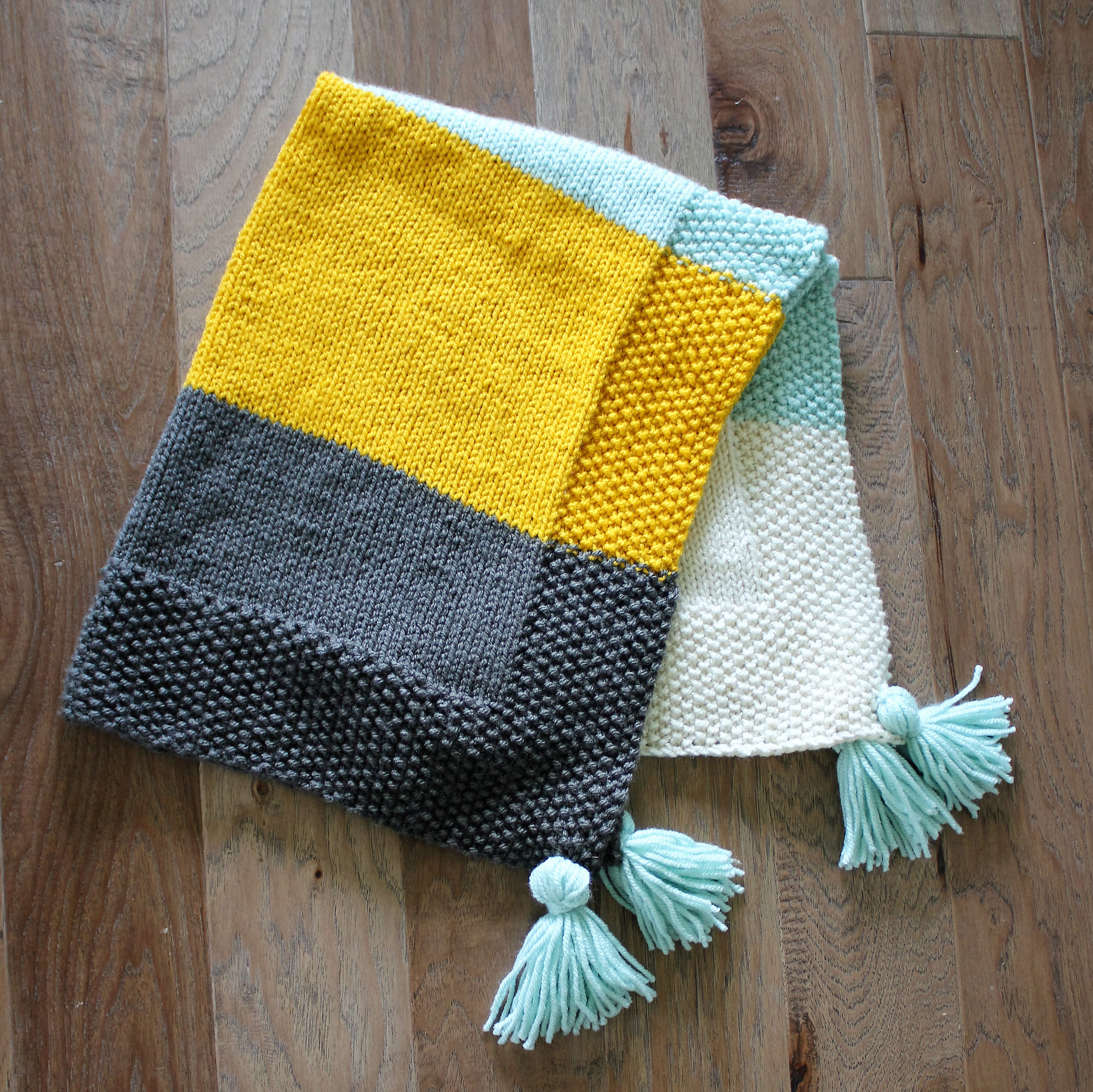 PDF Knitting Pattern Simple baby blanket beginner knitting