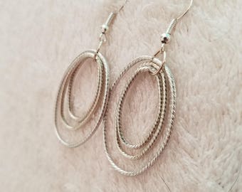 Silver Multi Loop Dangle Earrings