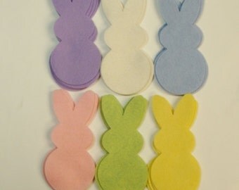 Easter Bunnies Wool Felt Blend Die Cuts -U Choose Color and Quantity Mix and Match