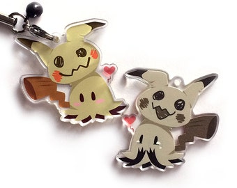 Mimikyu Charm - Shiny Reversible Ghost Pokemon Keychain