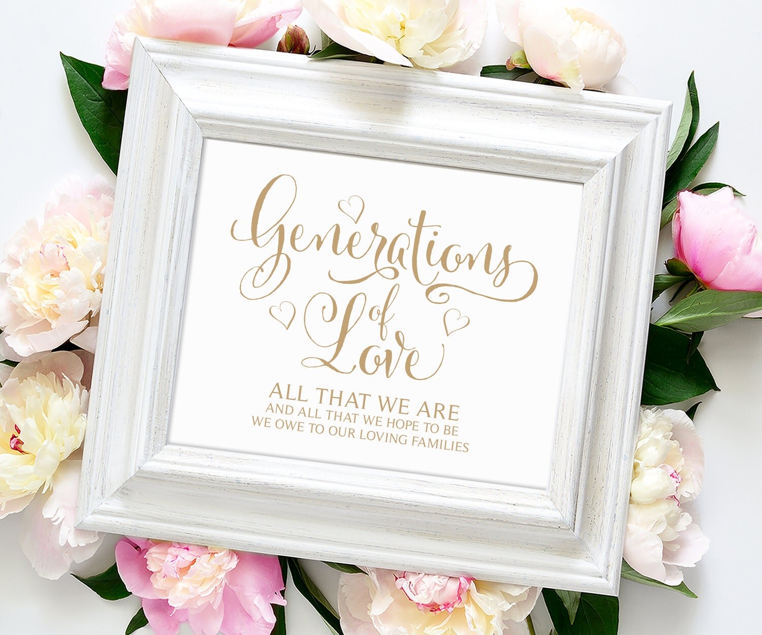 Generations of Love Sign 8 x 10 Sign DIY Printable Bella