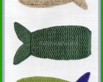 PDF Knitting Pattern For Aran Mermaid/Fish Tail Blanket/Rug/Throw - Baby~Children~Adults - Instant Download