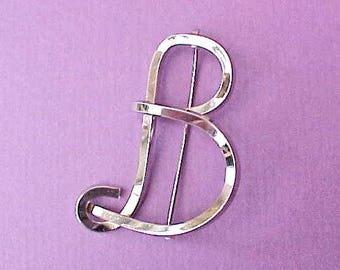 Big Beautiful Letter "B" Vintage Brooch