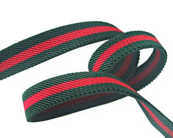 Green Red Gucci Style Rubber Elastic, DIY Fashion Elastic Trim