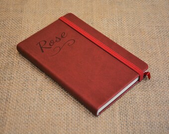 Personalized Journal, Engraved Journal, Personalized Notebook, Small Sketchbook, Graduation, Gifts for Her, Blank Pages, Burgundy