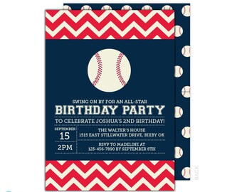 Baseball Birthday Invitation - Baseball Invitation - Baseball Printable - Sports Invitation - Vintage Baseball Invite - Boy Birthday Party