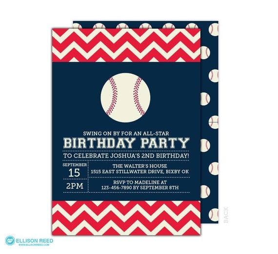 Baseball Birthday Invitation - Baseball Invitation - Baseball Printable - Sports Invitation - Vintage Baseball Invite - Boy Birthday Party Il_570xn