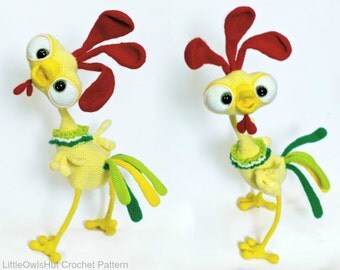 132 Crochet Pattern - Baby Rooster Kubrik with wire frame - Amigurumi PDF file by Pertseva Etsy