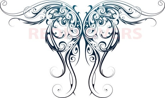 Download SVG DXF Butterfly wings woodland celtic angel tribal scrapbook
