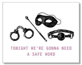 BONDAGE Card. Hot Steamy Sexy Valentine Card. Naughty Valentine's Day Card. S&M Card. Dirty Lover Card. Slutty - Mature Content - BDSM