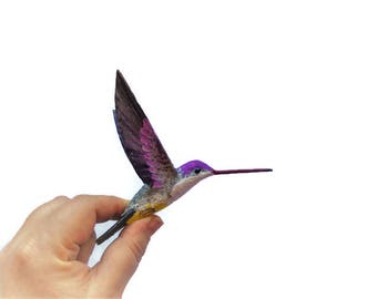 hummingbird art paper machè sculpture bird ornaments