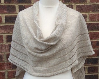 Natural Linen Shawl - Wedding Shawl -pure Linen Wrap - Linen Flax Shawl - Natural Linen Scarf - Oversized Linen Shawl - Bridesmaids Wrap