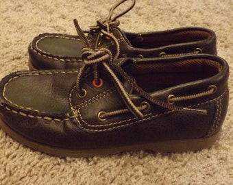 Boys Vintage Leather Shoes, Loafers, 80s, Boys Boat Shoes, Boys Shoes, Preppy, Classic Kids Clothes