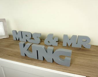 Star Wars Mr and Mrs with name, Wedding Sign Mr & Mrs wooden letters table decor Wedding gift
