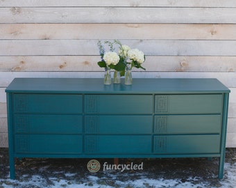 Turquoise Mid Century Dresser – Long