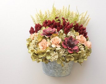 Modern Floral Arrangement Wall Hanging Silk Flower Pocket Dried Modern Floral Arrangement Wall Hanging Silk Flower Pocket Dried