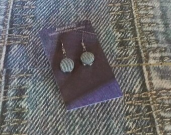 Dangling Denim Gunmetal Earrings