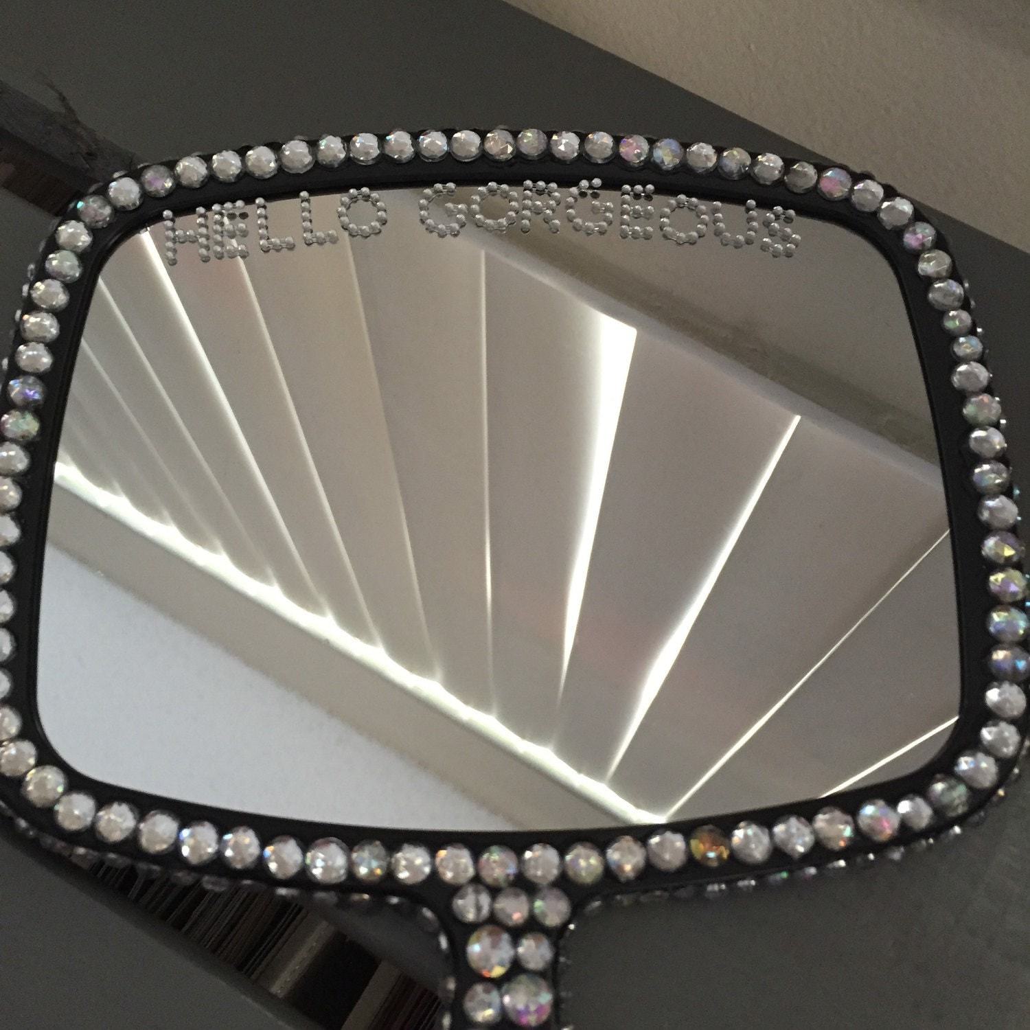 Rhinestone Hello Mirror