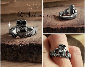 Claddagh Ring - Titanium steel Irish Promise ring - Celtic Engagement Wedding - Irish Claddagh Ring - Celtic Knot - Buffy Vampire Slayer