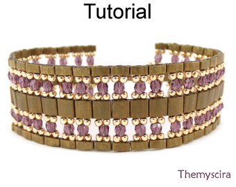 Bracelet Beading Tutorial Pattern -Tila and Half Tila  Miyuki Beads - Simple Bead Patterns - Themyscira Bracelet #25209