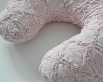 Boppy Cover Minky Lattice Minky Rosewater Blush Pink Minky Nursing Pillow cover, baby gift, shower gift