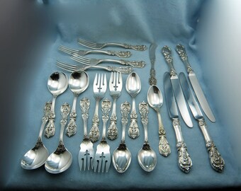 21PCS Reed & Barton Francis First Sterling Silver FLATWARE SET 4 Place setting MISC-1377