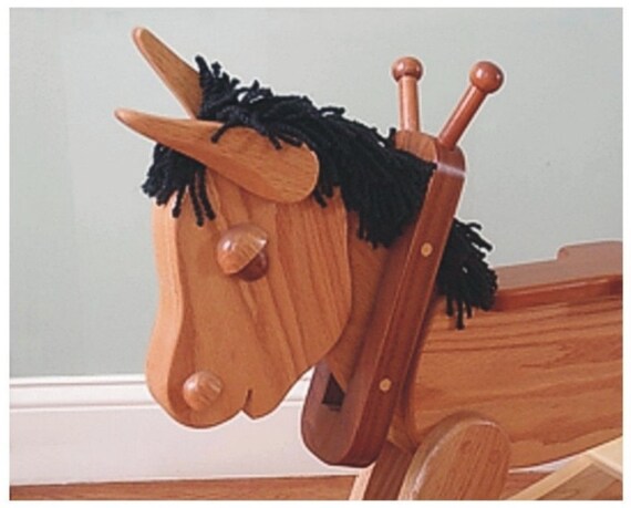 wooden riding rocking horse