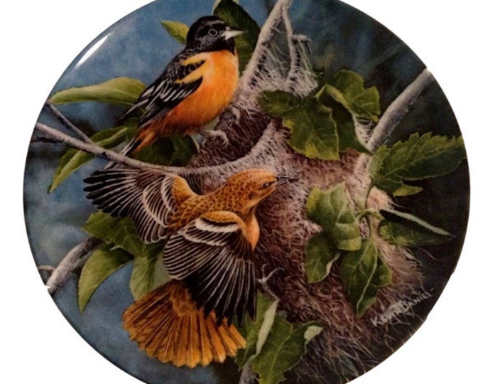 Baltimore Orioles Birds, Kevin Daniel - Knowles Collectible Plate, Mid Century, Gift For Christmas, Gift for Bird Lover