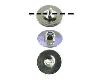 12 - 1 Dozen Silver Plated 6mm Glueable Button Backs Shanks. DIY Make a button out of almost anything