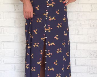 Vintage Floral Maxi Dress, extra small