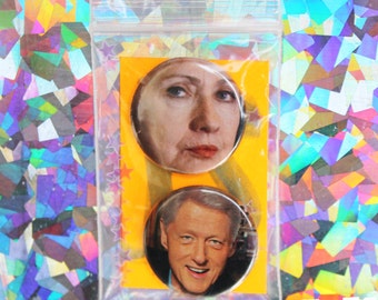 Hillary & Bill Clinton Button Set