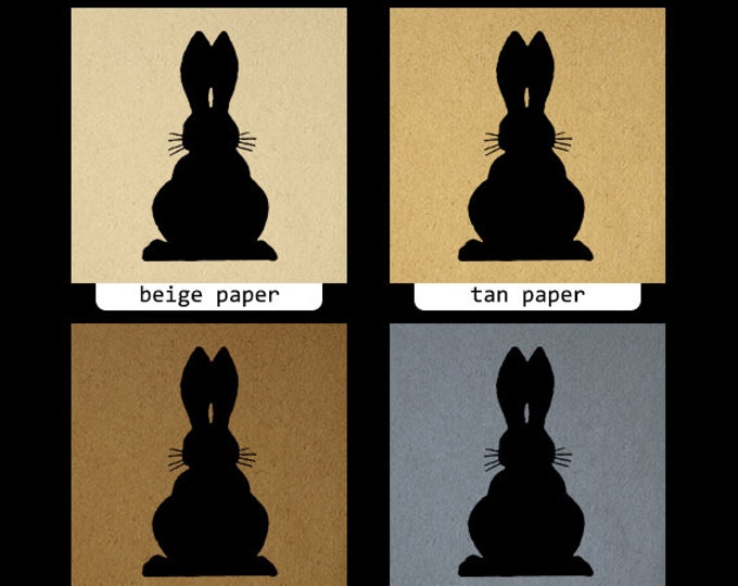 Bunny Silhouette Printable Bunny Graphic Download Rabbit Illustration Digital Image Clipart Antique Clip Art Jpg Png Eps HQ 300dpi No.3296