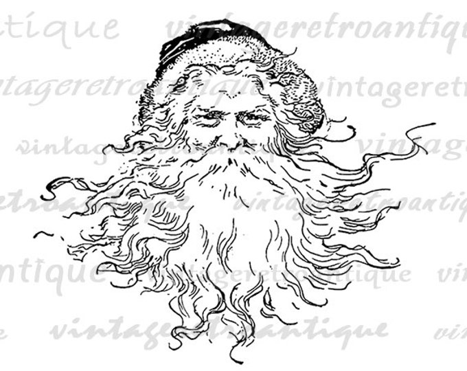 Printable Christmas Santa Claus Digital Download Graphic Image Illustration T-Shirts Jpg Png Eps HQ 300dpi No.2441