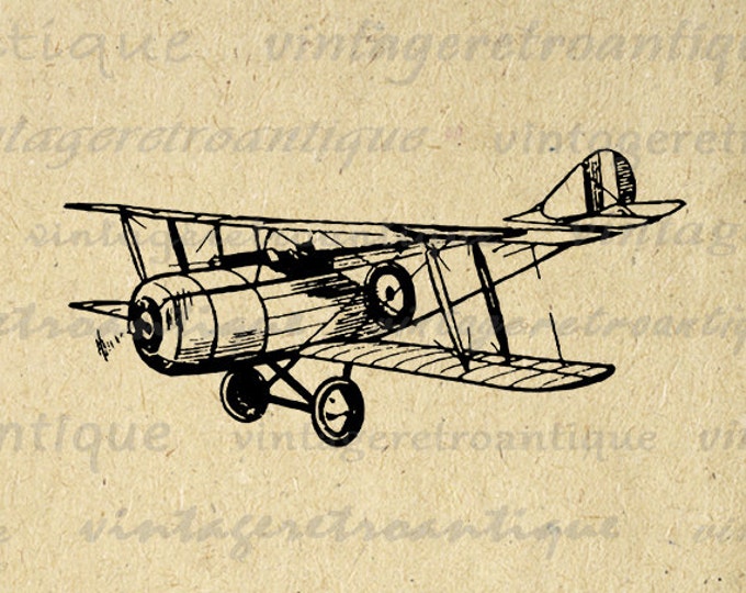 Airplane Printable Digital Image Plane Download Airplane Graphic Antique Clip Art Jpg Png Eps HQ 300dpi No.4557